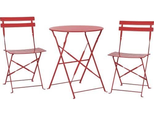 FIORI - Bistroset voor 2 - Rood - Staal