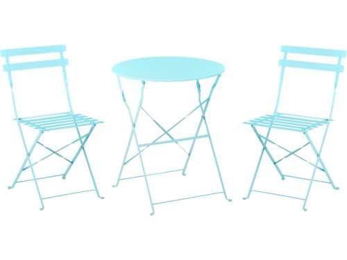 FIORI - Bistroset voor 2 - Turquoise - Staal