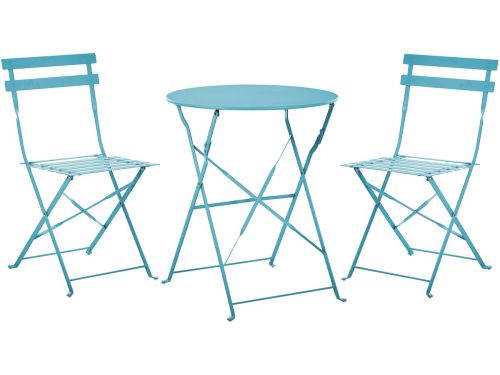 FIORI - Bistroset voor 2 - Zeeblauw - Staal