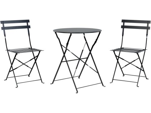 FIORI - Bistroset voor 2 - Zwart - Staal