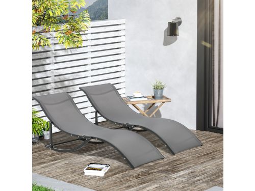 FloraGrace Ligbed - Set Van 2 S-Vormige Relaxligbedden 165 x
