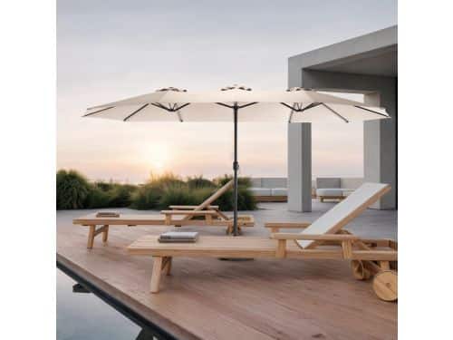 FloraGrace Parasol - Dubbele Rechthoekige Grote Parasol - 453 Cm