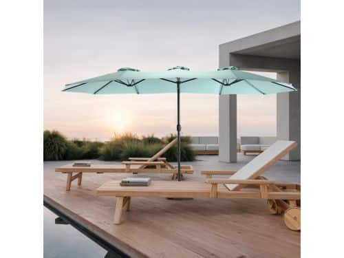 FloraGrace Parasol Dubbelzijdig Rechthoekig 453 Cm Lichtgroen Staal Polyester Met