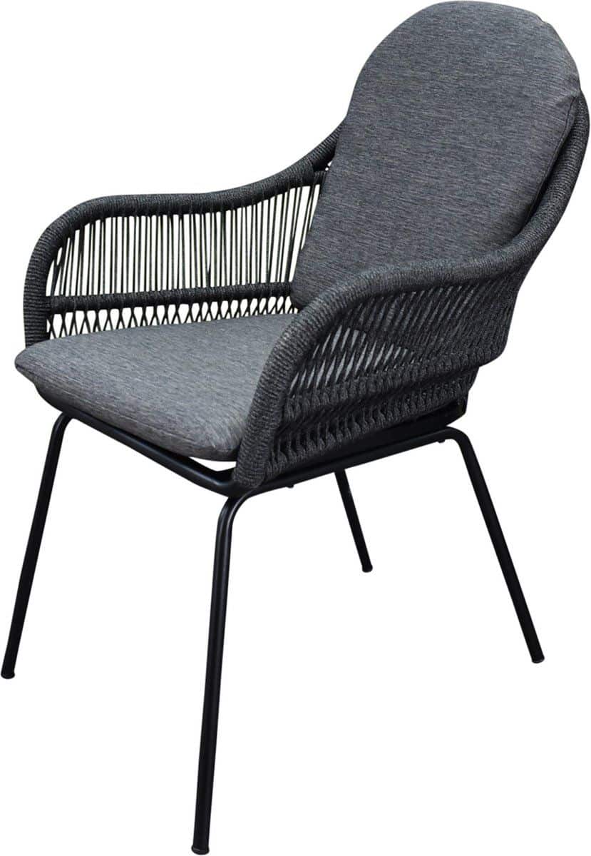 florence dining tuinstoel zwart rope