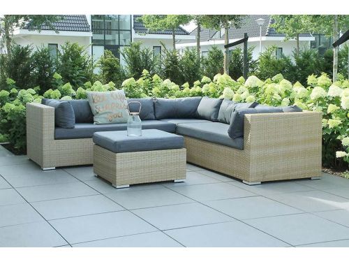 Fonteyn Loungeset Rimini Naturel - 5-persoons Loungeset, Buitenzitgroep en Tuinmeubelset