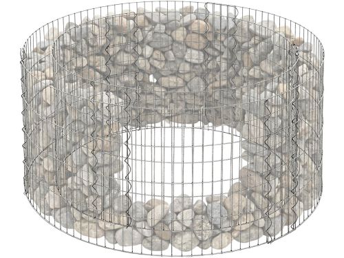 Gabion - 40x90 cm - rond - zilver - staal