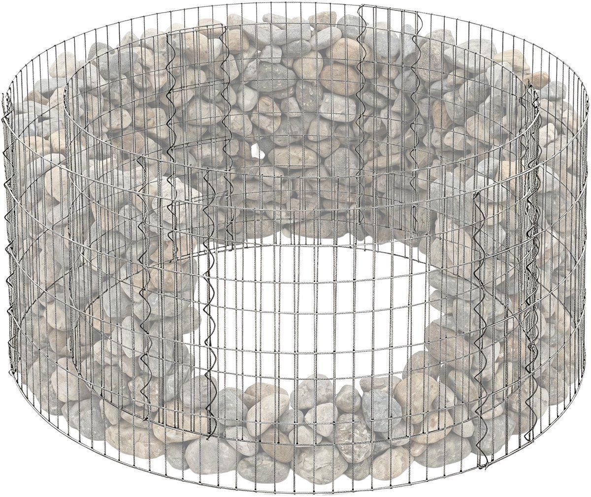 gabion 40×90 cm rond zilver staal