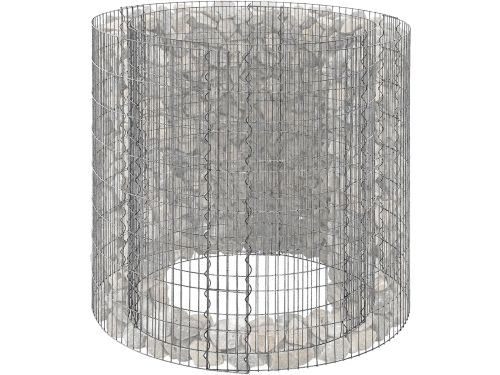 Gabion - rond - 80x90 cm - zilver