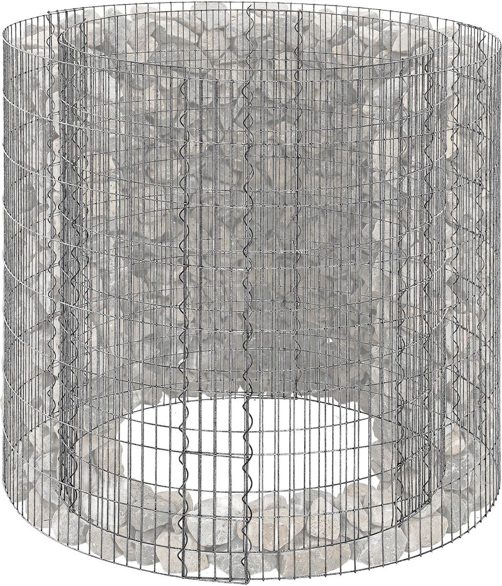 gabion rond 80×90 cm zilver