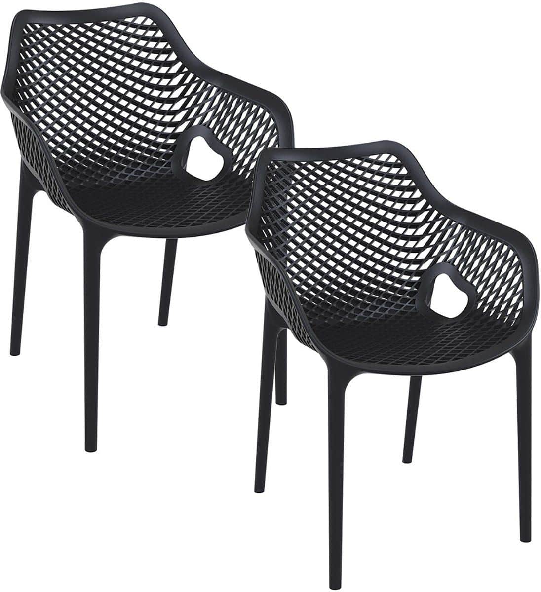 garden impressions air xl design tuinstoel zwart 2 stuks