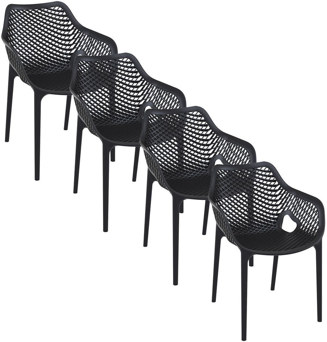 garden impressions air xl design tuinstoel zwart 4 stuks