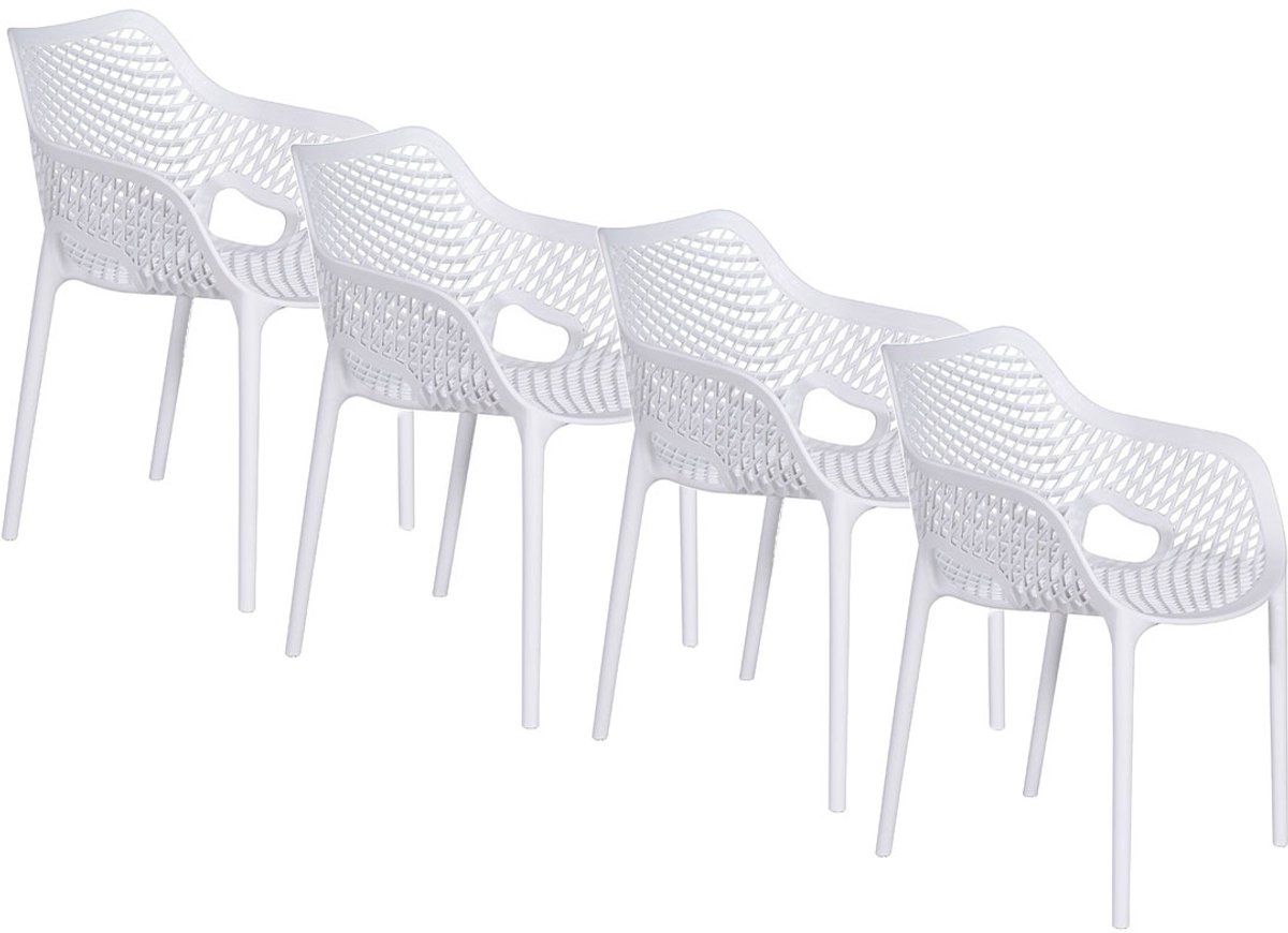 garden impressions air xl kunststof tuinstoel wit set van