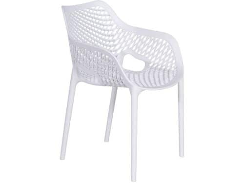 Garden Impressions Air XL kunststof tuinstoel wit - set van