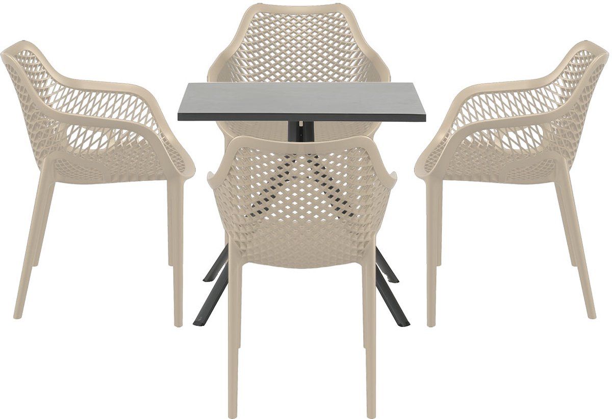 garden impressions air xl tuinset 5 delig taupe rimini tuintafel
