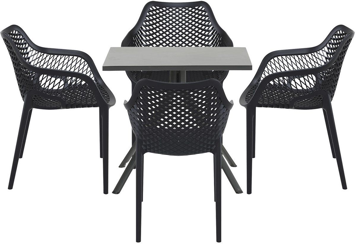 garden impressions air xl tuinset 5 delig zwart rimini tuintafel