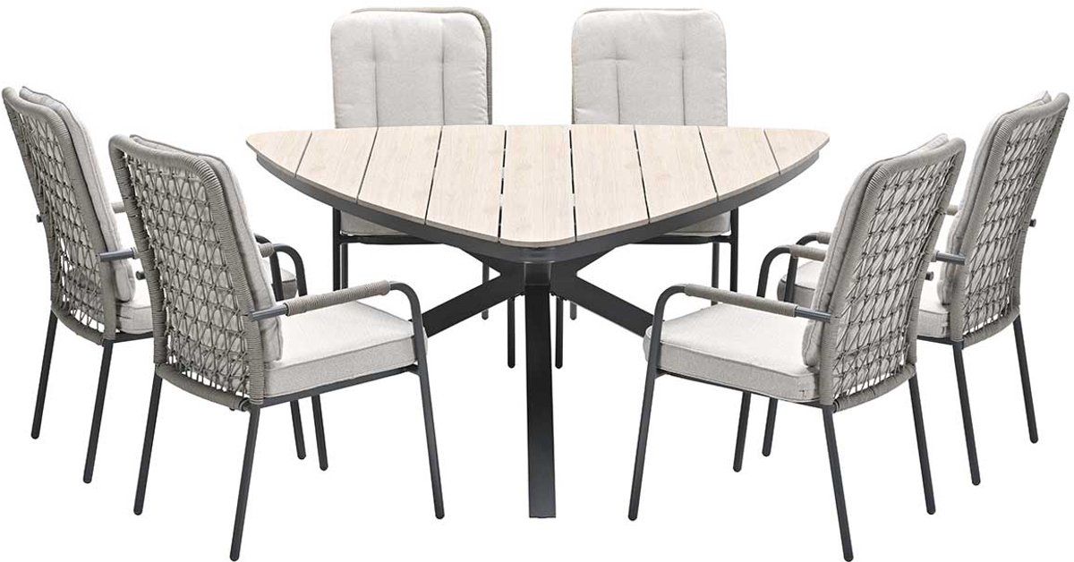 garden impressions aleria tuinset 7 delig tulli triangle tuintafel 170