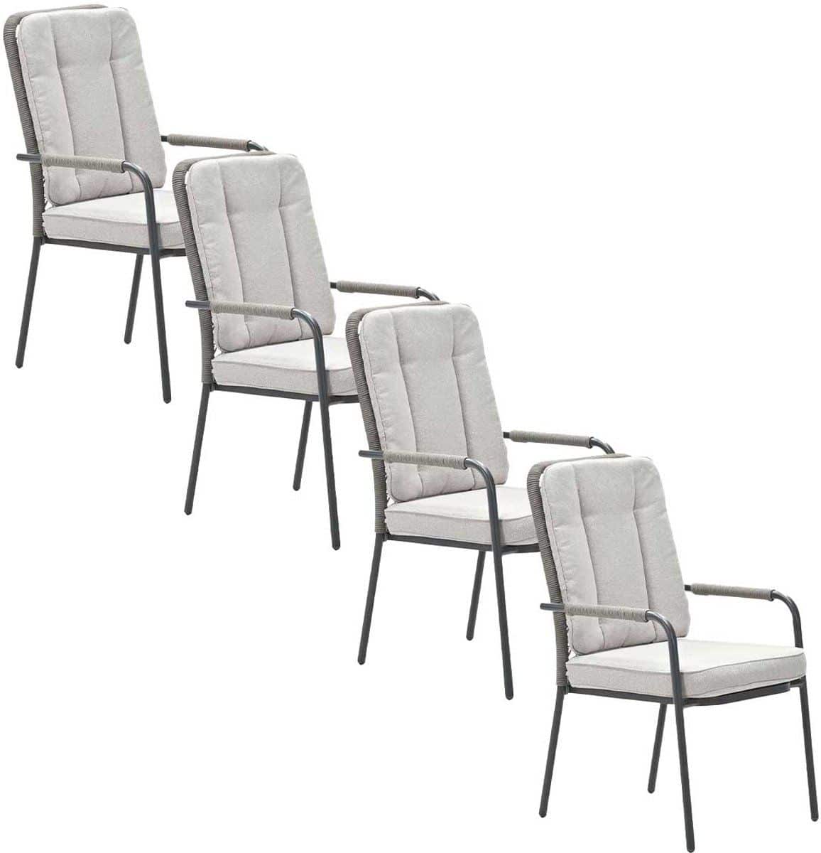 garden impressions aleria tuinstoel taupe 4 stuks