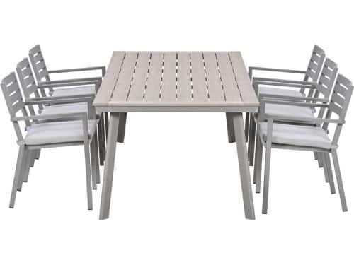 Garden Impressions Amarillo tuinset 7-delig - Penedo tuintafel 230x100 taupe