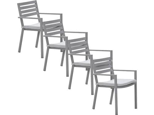 Garden Impressions Amarillo tuinstoel taupe - 4 stuks