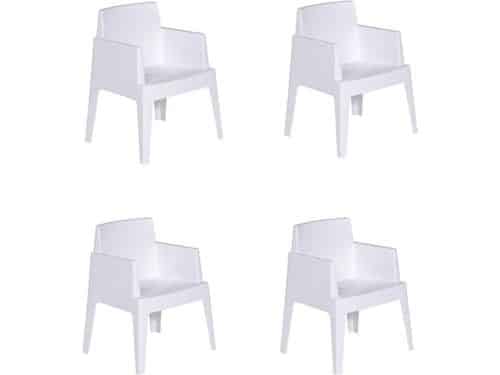Garden Impressions Box Tuinstoel Wit - 4 stuks