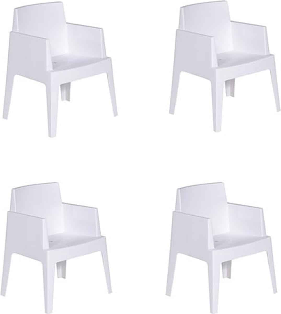 garden impressions box tuinstoel wit 4 stuks