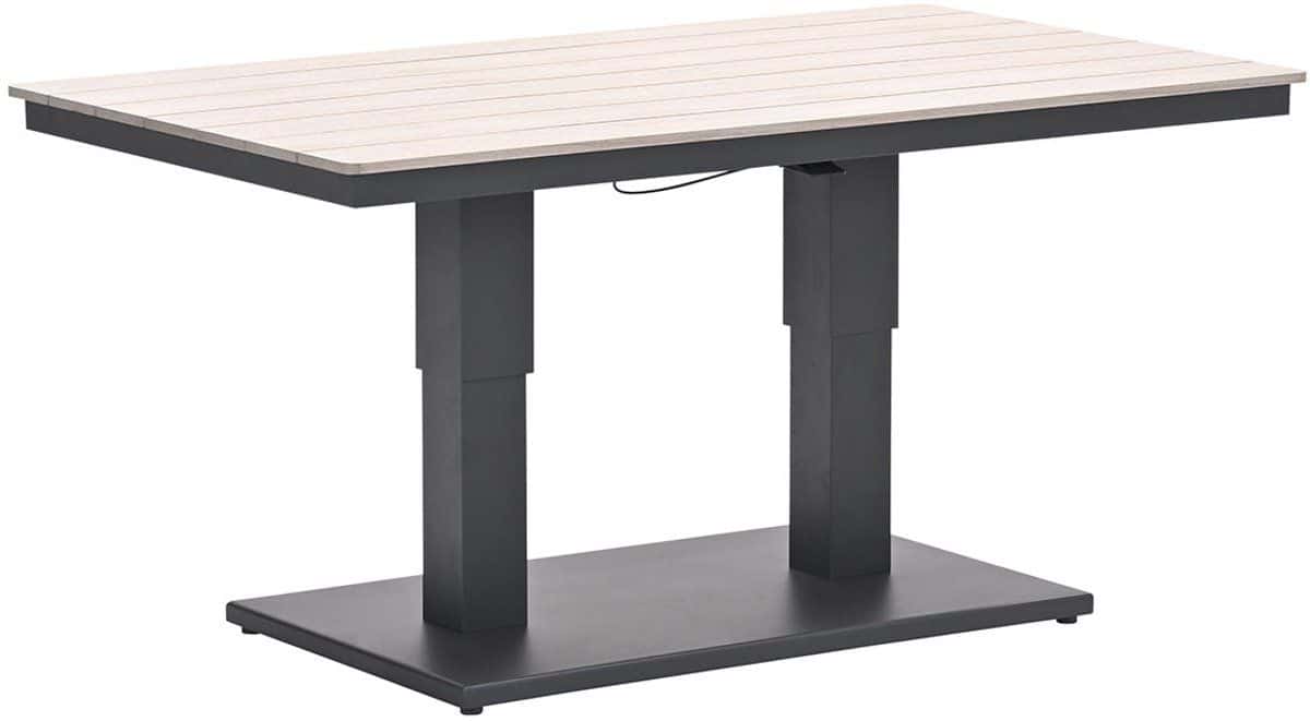 garden impressions brugge verstelbare loungetafel 150×87 cm donker grijs
