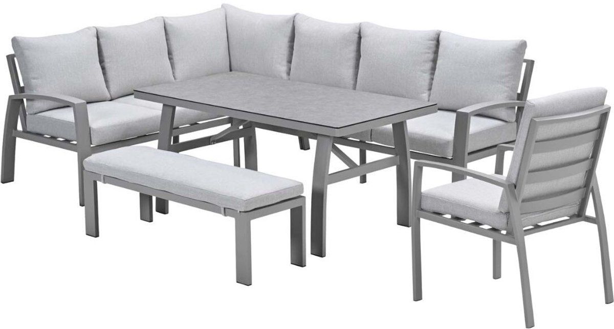 garden impressions cameron lounge dining set 5 delig links taupe