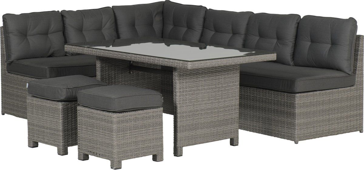garden impressions coral lounge/dining set 5 delig organic grey