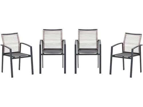 Garden Impressions Cosmo tuinstoelen set van 4 - carbon black