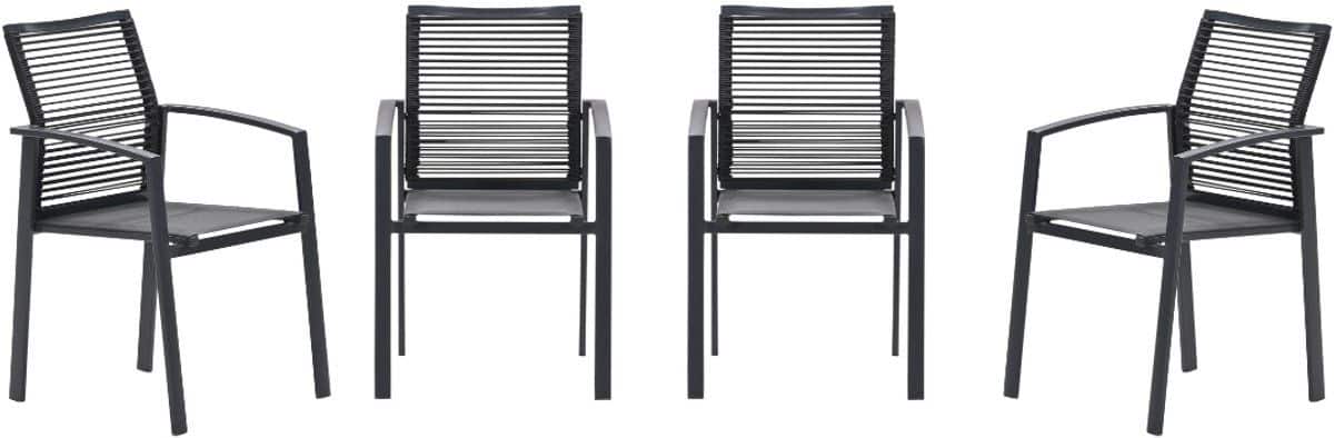 garden impressions cosmo tuinstoelen set van 4 carbon black