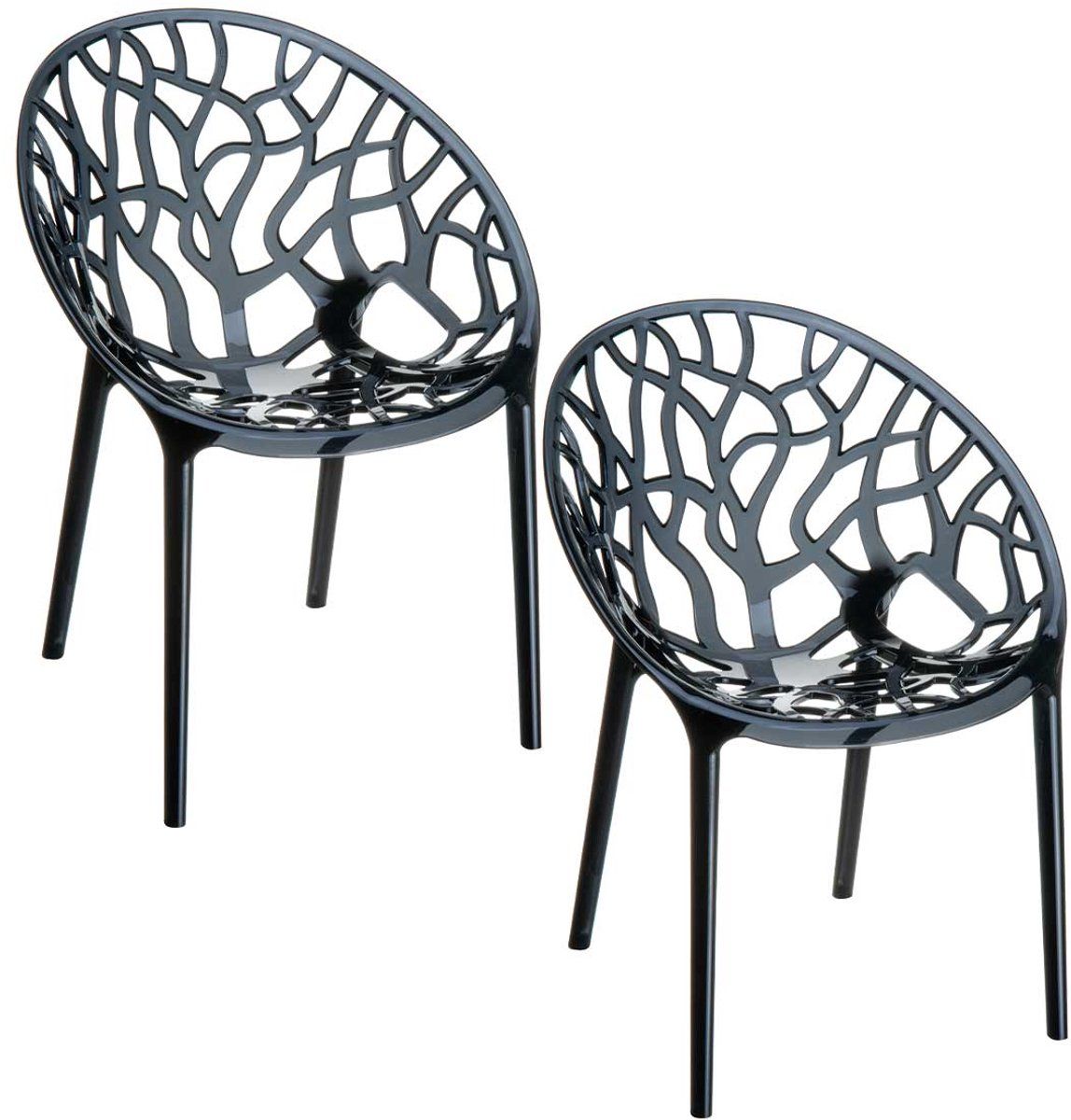 garden impressions crystal tuinstoel zwart 2 stuks