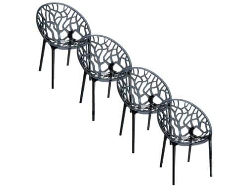 Garden Impressions Crystal tuinstoel zwart - 4 stuks