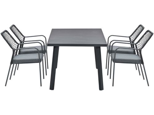 Garden Impressions Dido stoelen zwart 4 stuks + Terni tafel
