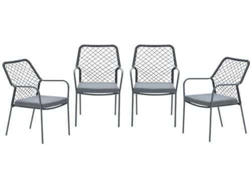 Garden Impressions Dido tuinstoelen set van 4 zwart rope