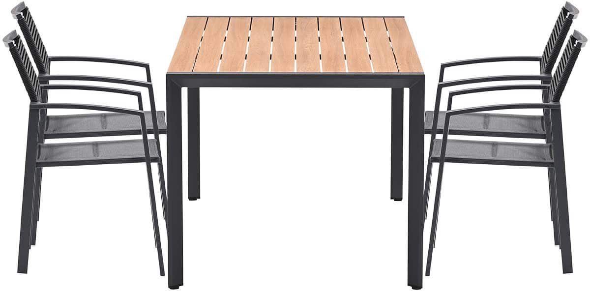 garden impressions felini tuinset 160 cm met 4 cosmo stoelen