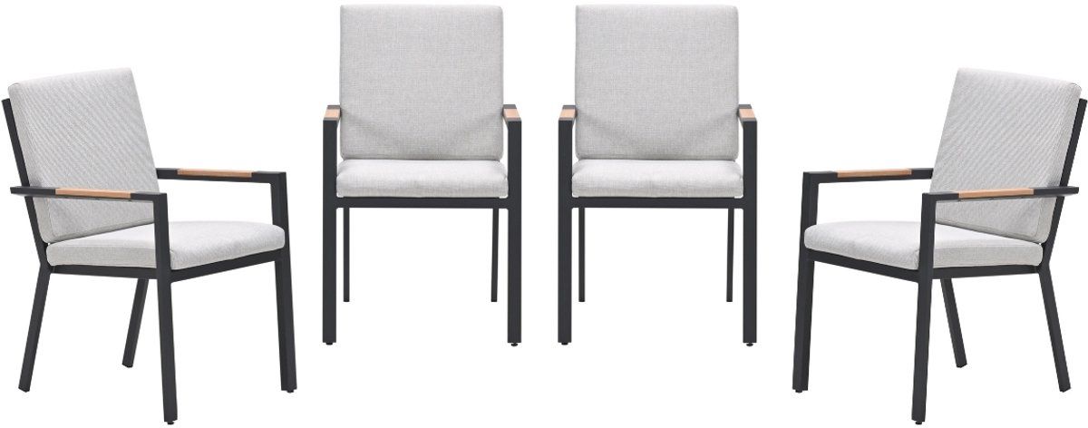 garden impressions felini tuinstoelen set van 4 carbon black