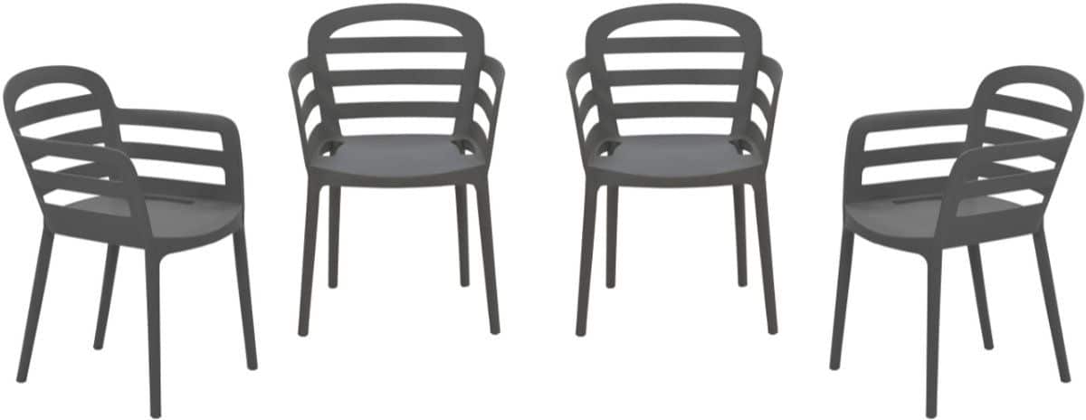garden impressions formello tuinstoelen set van 4 antraciet