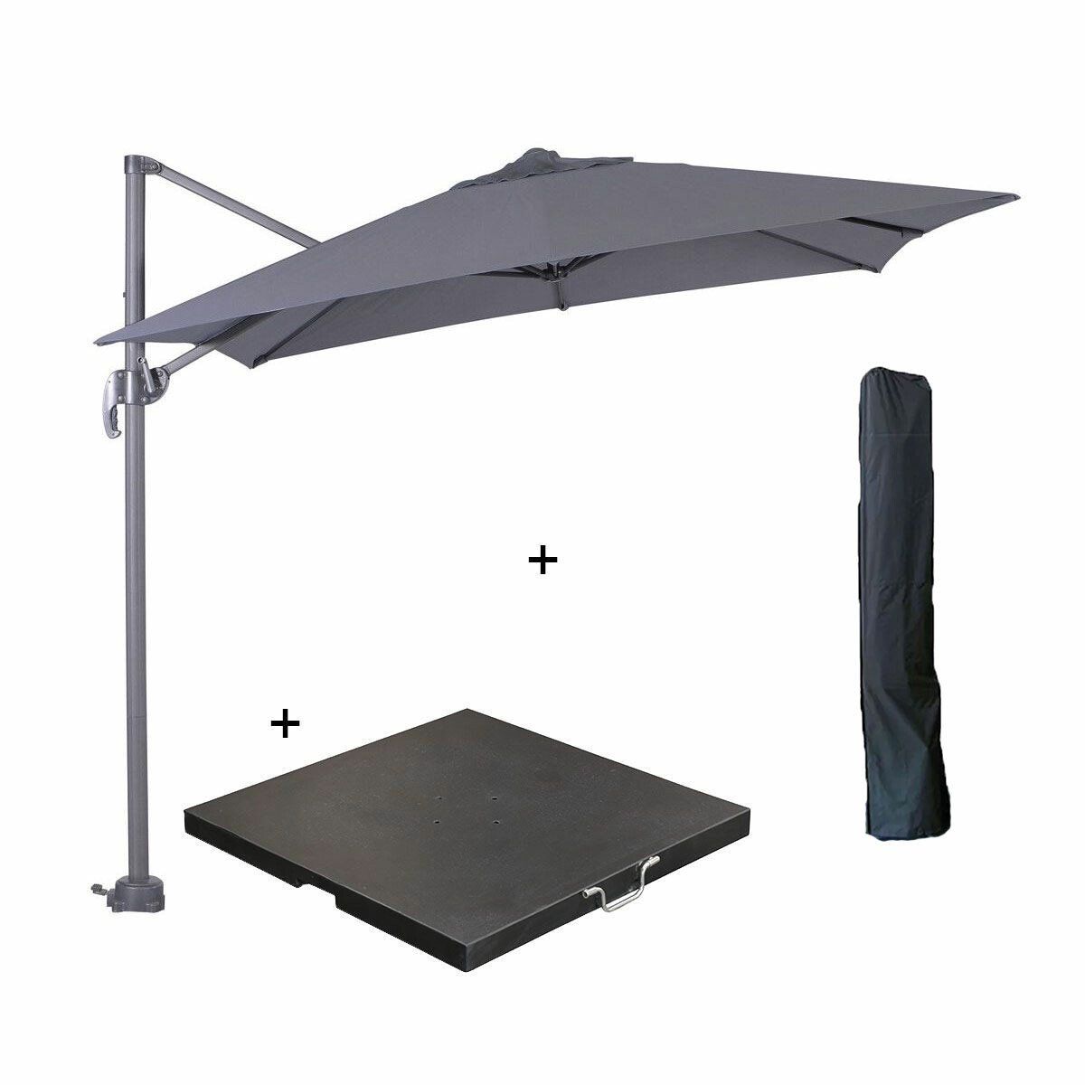garden impressions hawaii zweefparasol s 250×250 donker grijs met