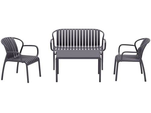 Garden Impressions Jade loungeset 4-delig - donker grijs