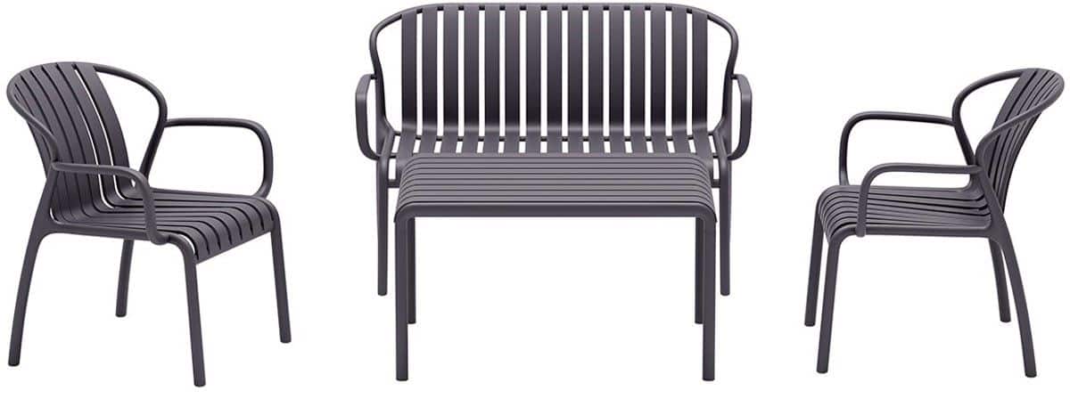 garden impressions jade loungeset 4 delig donker grijs