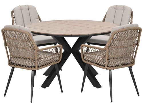 Garden Impressions Kalibo tuinset 5-delig - Tulli tuintafel Ø122 cm