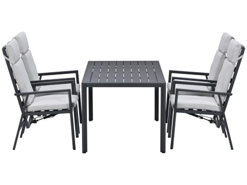Garden Impressions Kasper tuinset 5-delig - tuintafel 160x84 cm donker