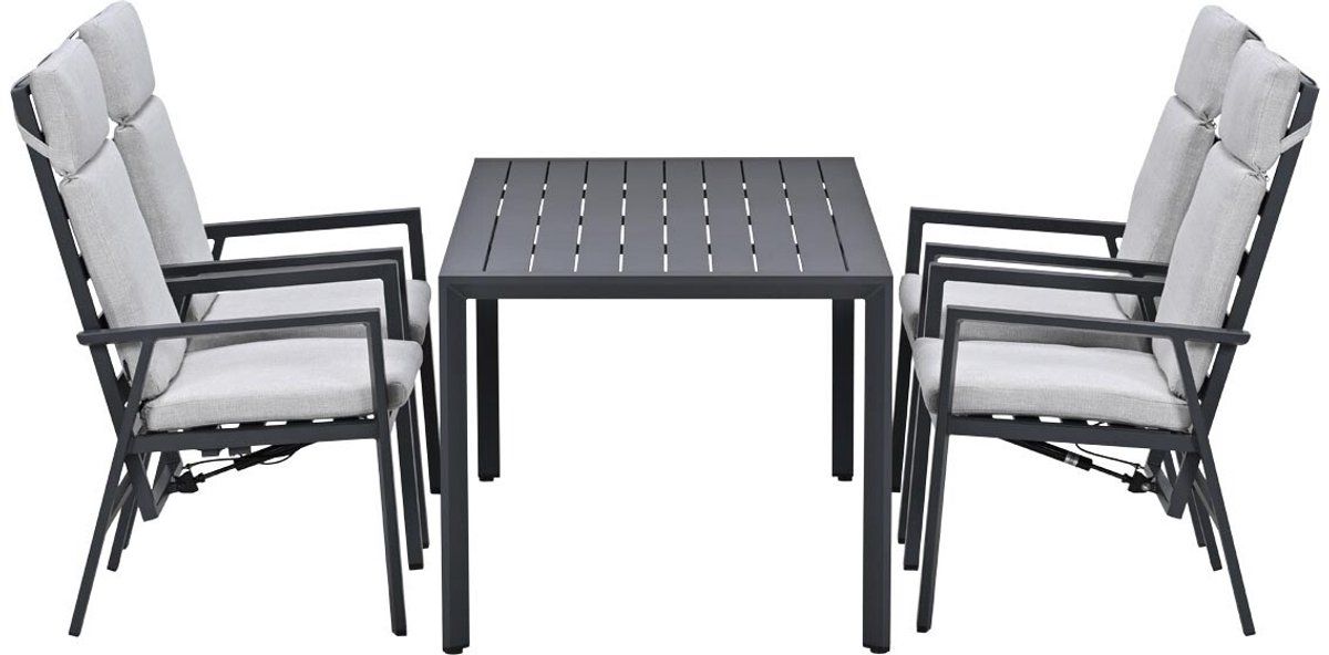 garden impressions kasper tuinset 5 delig tuintafel 160×84 cm donker