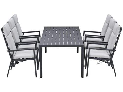 Garden Impressions Kasper tuinset 7-delig - tuintafel 220x93 cm donker