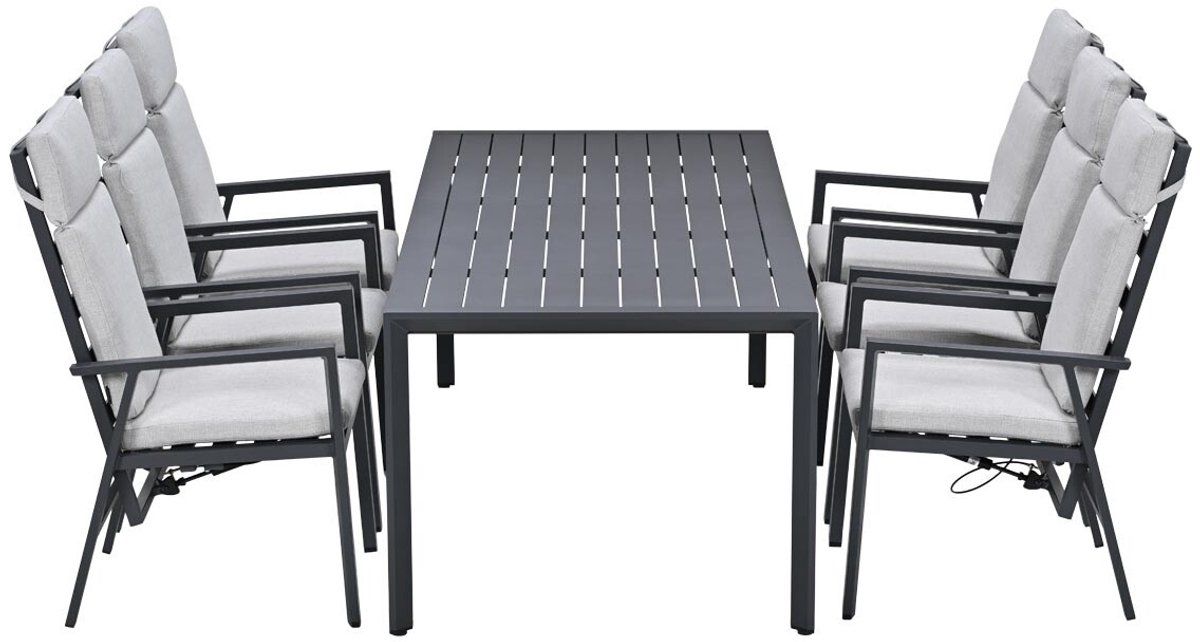 garden impressions kasper tuinset 7 delig tuintafel 220×93 cm donker