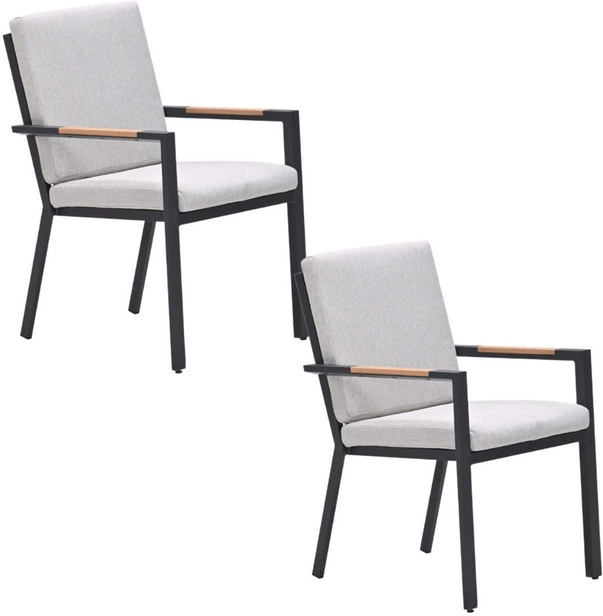 garden impressions kasper tuinstoel stapelbaar donker grijs 2 stuks
