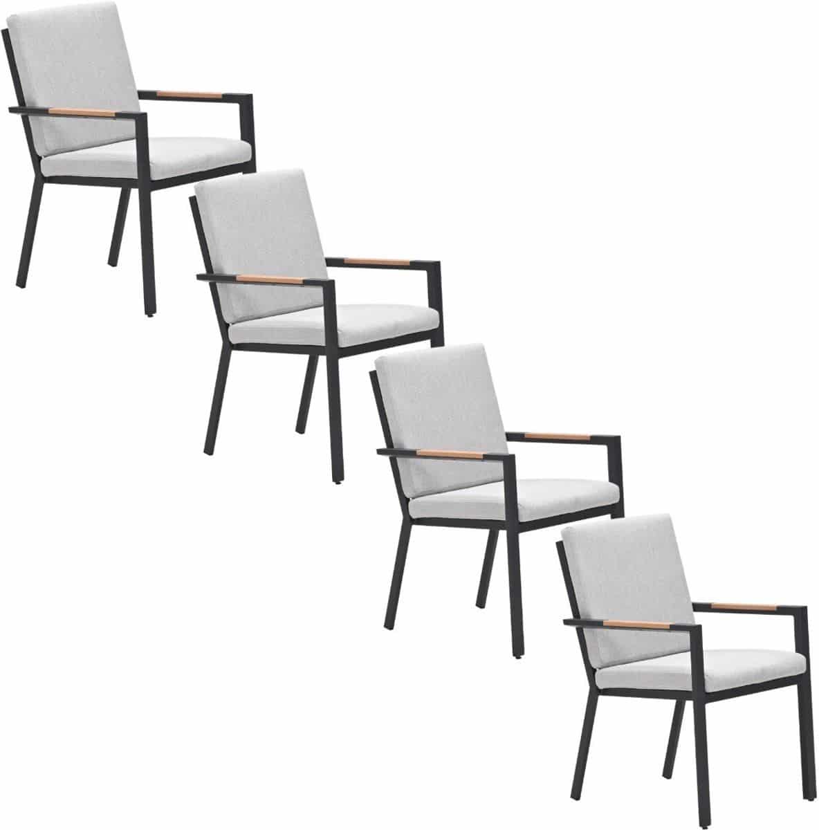 garden impressions kasper tuinstoel stapelbaar donker grijs 4 stuks