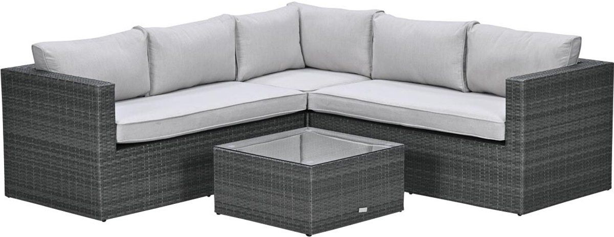 garden impressions lyon loungeset 4 delig donker grijs