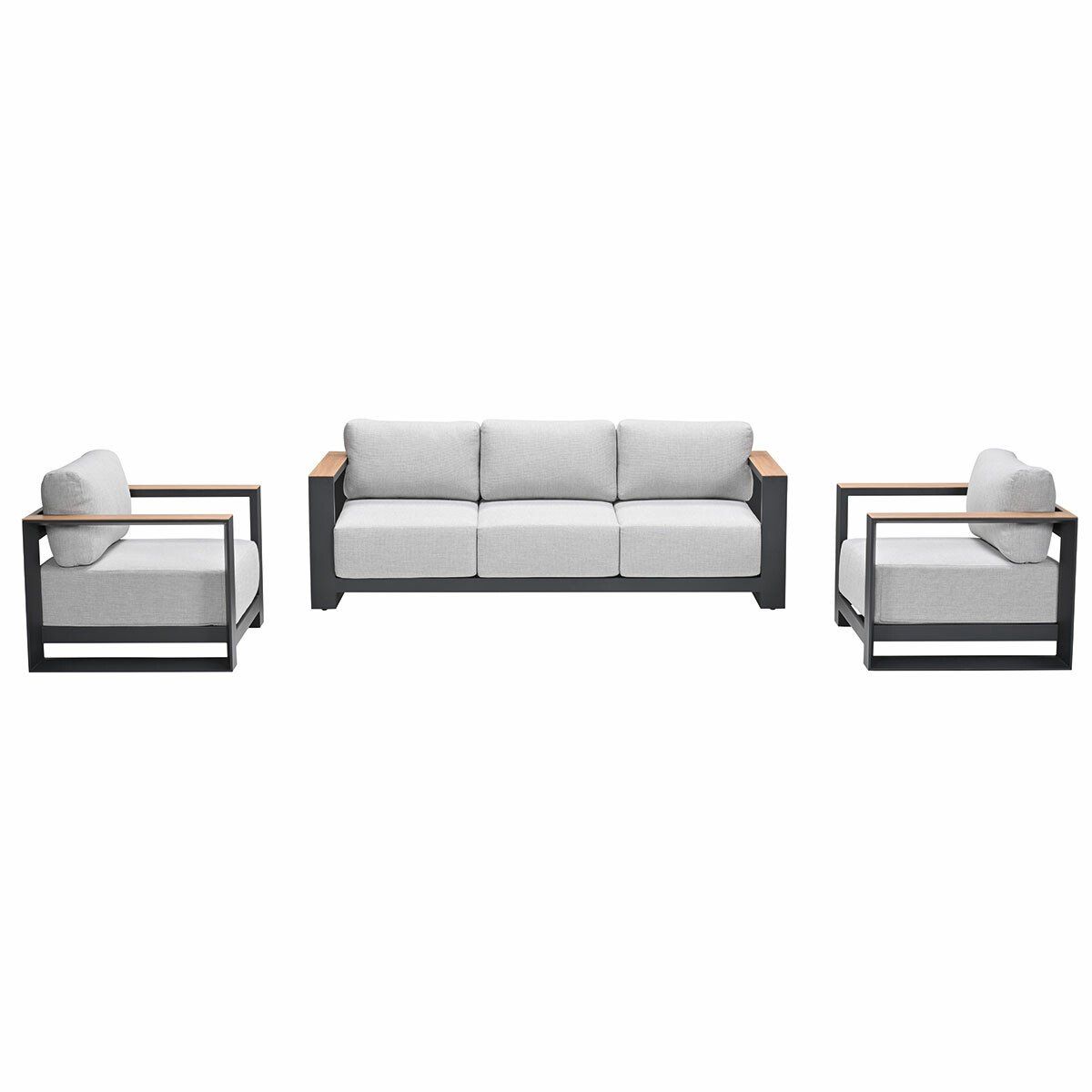 garden impressions malakka loungeset 3 delig carbon black/valley sand/light