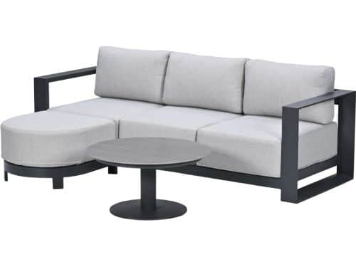 Garden Impressions Malakka loungeset 3-delig chaise longue - donker grijs